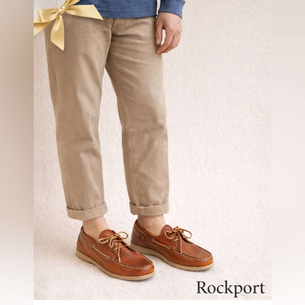 Rockport Perth Leather Boat Shoes Size 8M